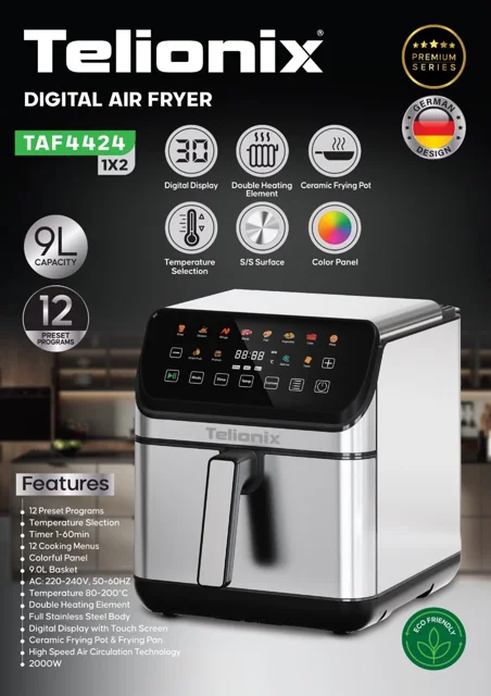 سرخ کن بدون روغن تلیونیکس مدل TAF-4424 ظرفیت 9 لیتری